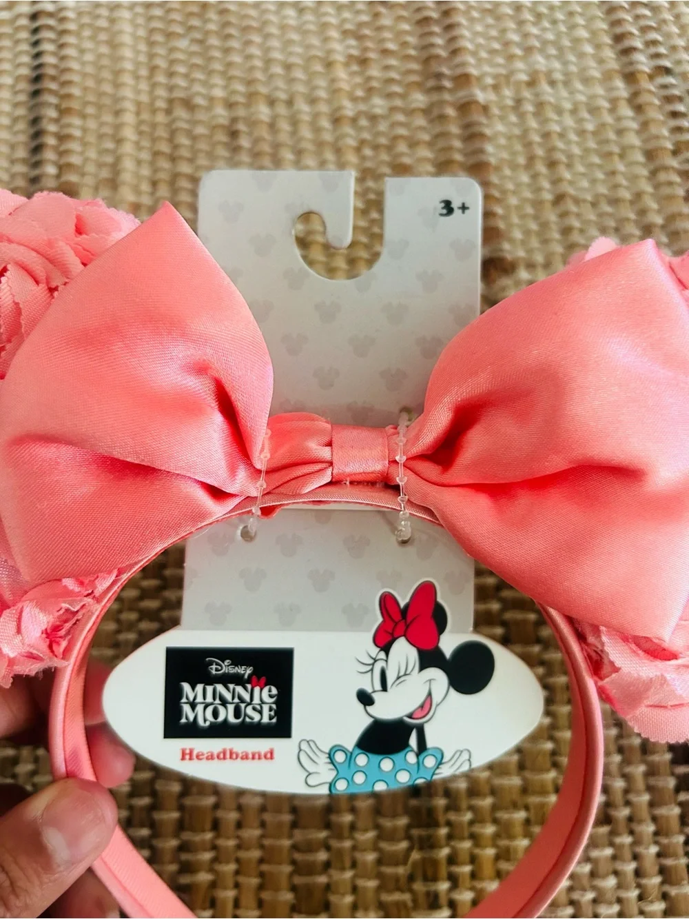 Disney Minnie Mouse Pink Rose Bow Headband